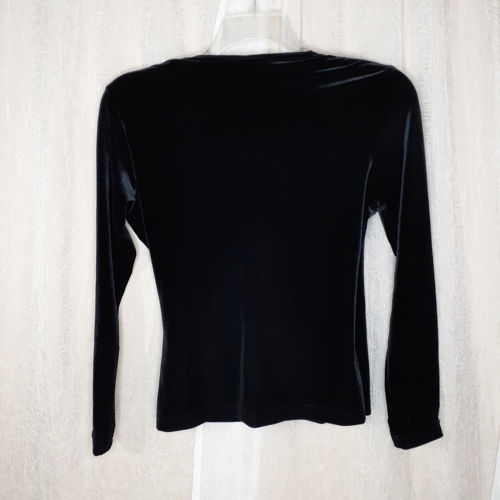 Casual‎ Corner Black Velvet Formal Blouse - Picture 3 of 7
